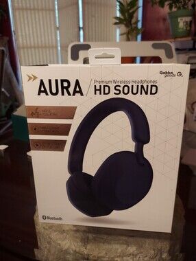 Aura HD Sound Bluetooth Headphones Noise Isolating Sweatproof Adjustable Black